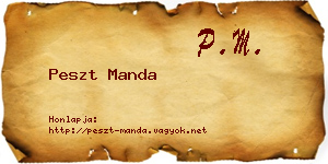 Peszt Manda névjegykártya